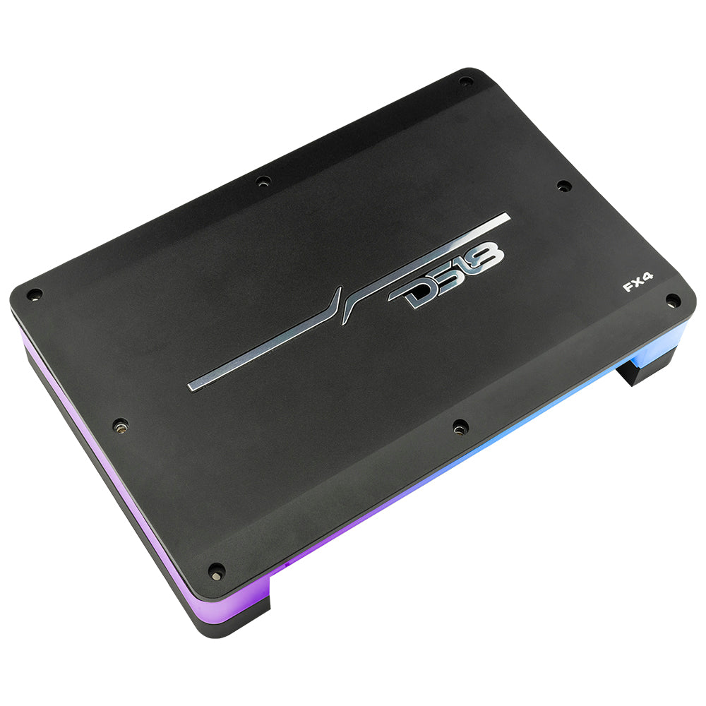 Flush Mount / Surface Mount 4 Channel Class D Amplifier With Acrylic Cover for Custom Installation 4 X 180 Watts RMS @ 4 Ohm