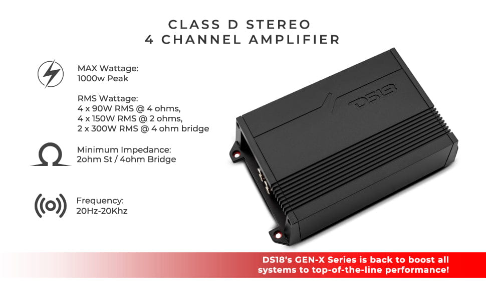 Gen - x Full - range Class d 4 - channel Amplifier 4 x 90