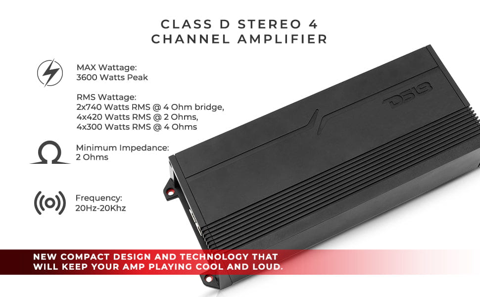 Gen-x Full-range Class d 4-channel Amplifier | 4 x 300w Rms