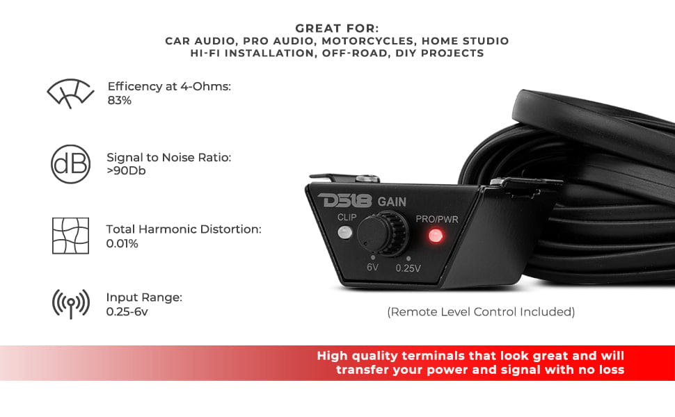 Gen-x 5-channel Class d Amplifier | 4 x 130w Rms @ 4-ohm