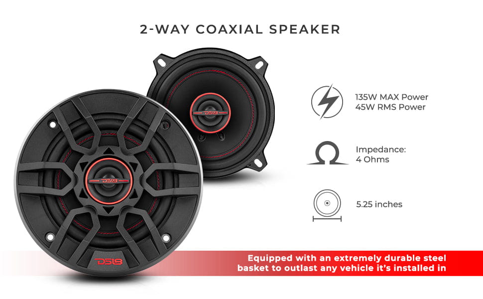 Gen-x 5.25’’ 2-way Coaxial Speakers 45 Watts Rms 4-ohm