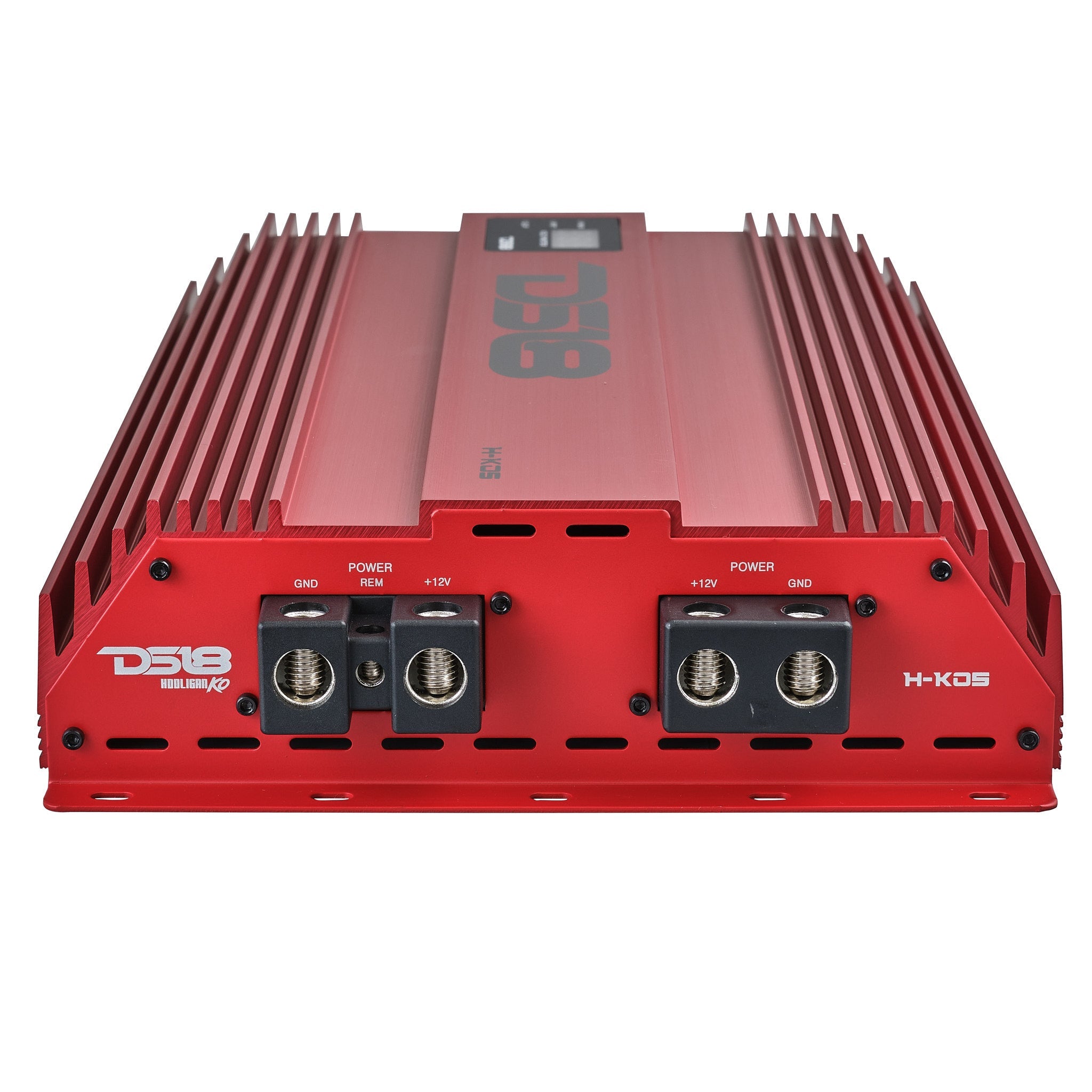 HOOLIGAN KO 1-Channel Amplifier with Voltmeter 5000 Watts Rms @ 1-Ohm Made In Korea Red