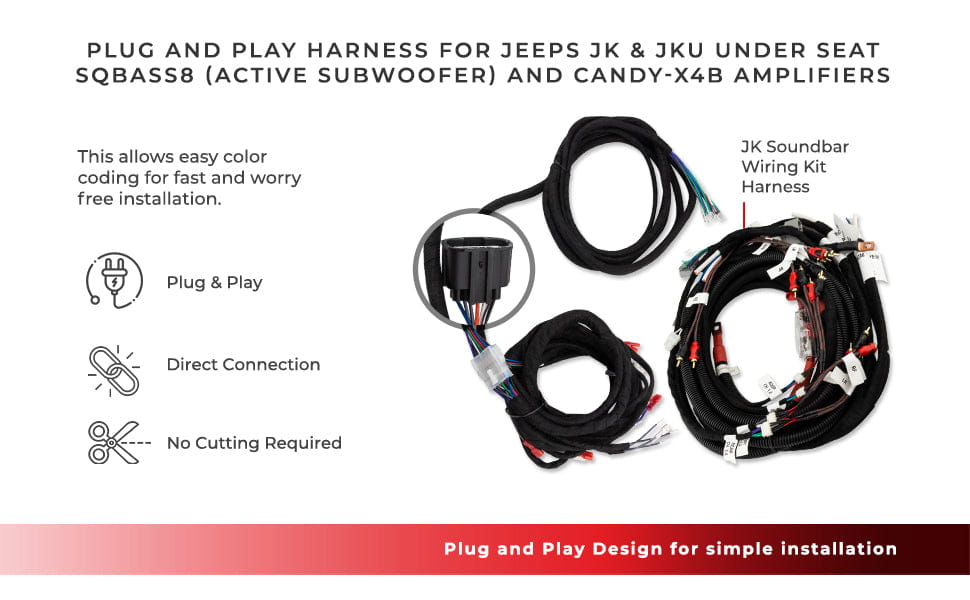 Jeep Jk Plug and Play Harness for Jk-sbar Overhead Bar