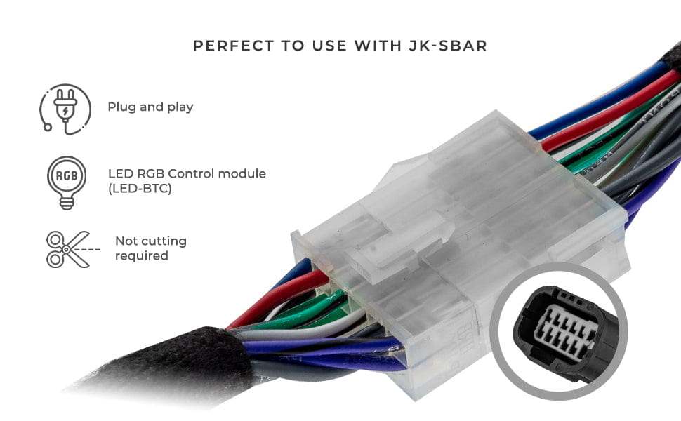 Jeep Jk Plug and Play Harness for Jk-sbar Overhead Bar