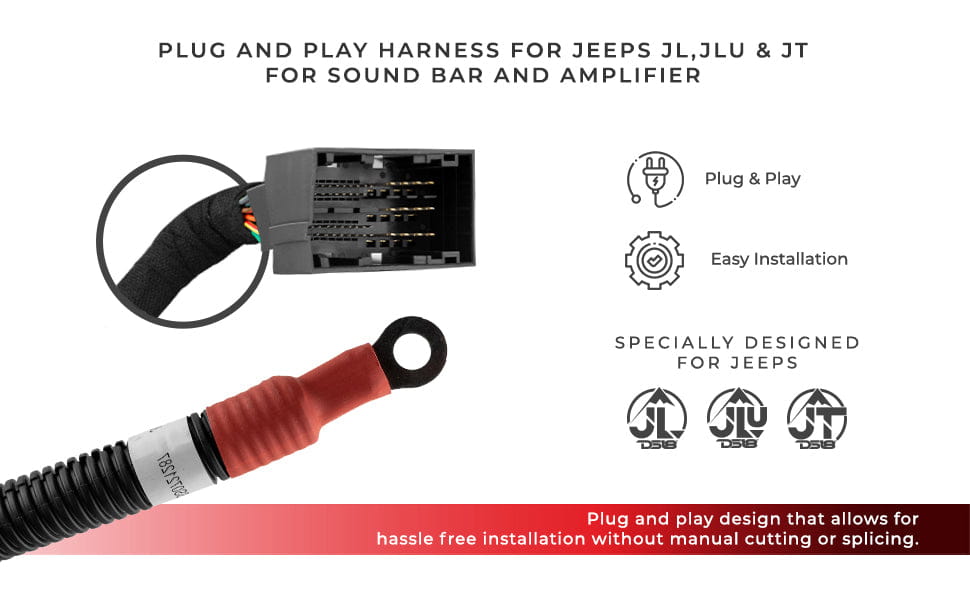 Jeep Jl/jlu/jt Plug & Play Harness – for Sound Bar Amplifier