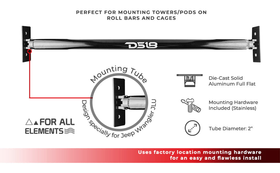 Jeep Jlu Mounting Tube for Towers and Pods