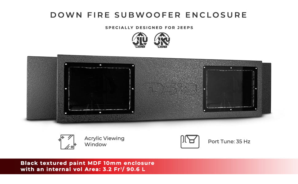 Jeep Jku/jlu Down Firing Subwoofer Enclosure 2 x 12’’