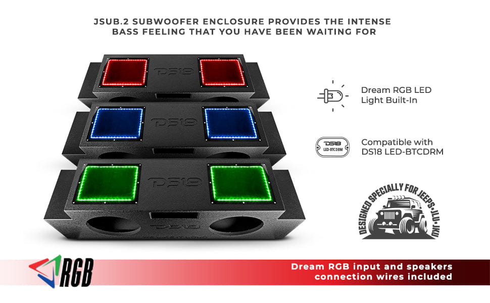 Jeep Jku/jlu Down Firing Subwoofer Enclosure 2 x 12’’
