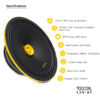 LX8-4P 8″ Pro Horn Coaxial Speaker – 320W Max, 95dB Sensitivity, 4Ω, Bullet Tweeter, 33oz Ferrite Magnet, 1.5″ KSV Voice Coil – High-Output Shallow Mount for Car, Truck, UTV, ATV, Golf Cart – Pair product image at SMS Car Audio