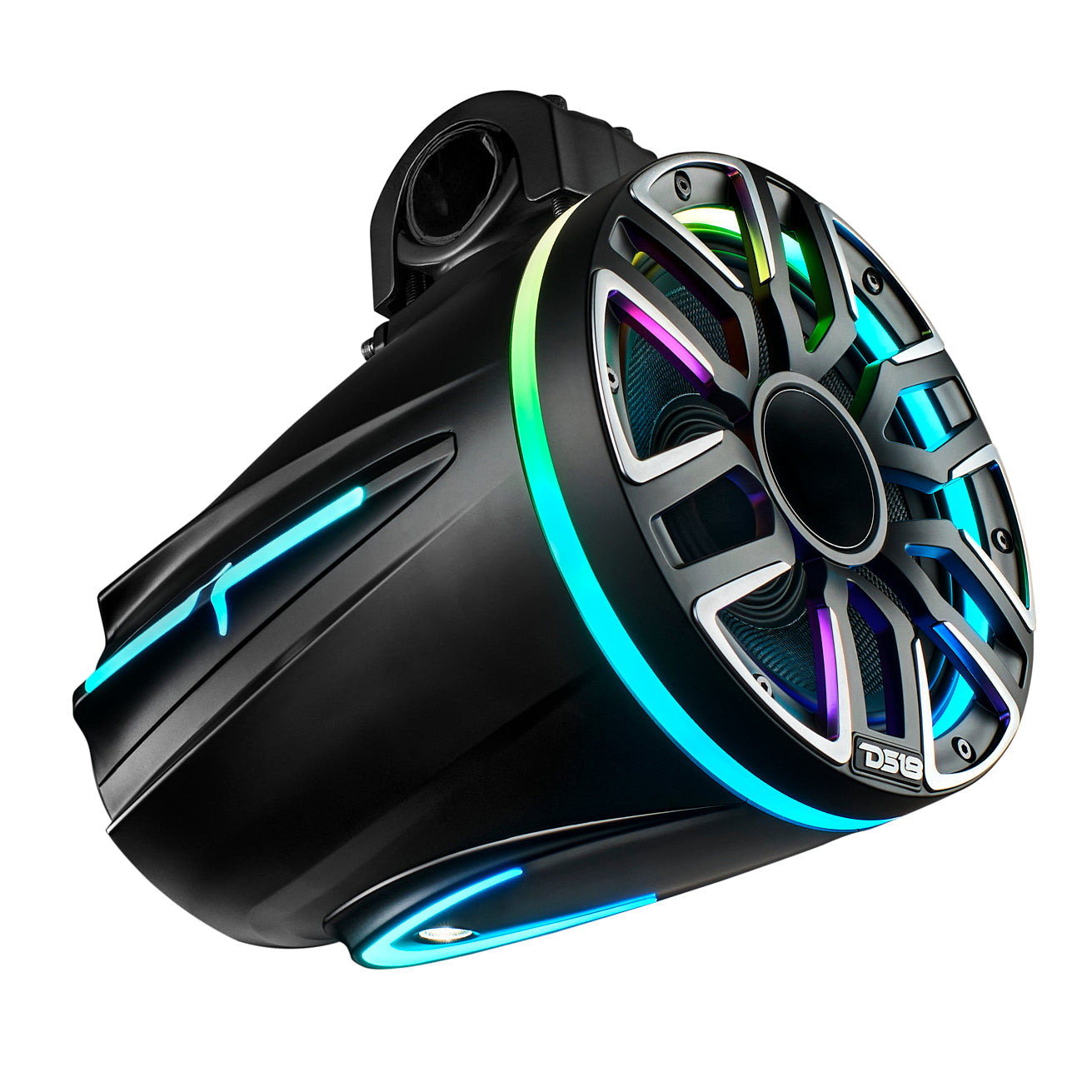 NVY 8” Marine Tower Speaker With Neodymium Magnet, Kevlar Cone, Compression Driver & Digital LED Lights | 200W RMS 4-Ohm