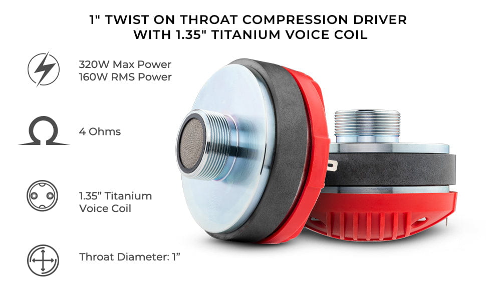 1’’ Throat Twist on Driver 160 Watts 1.35’’