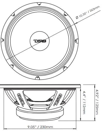 Pro-fu 10’’ Mid-range Loudspeaker 400 Watts Rms 4-ohm