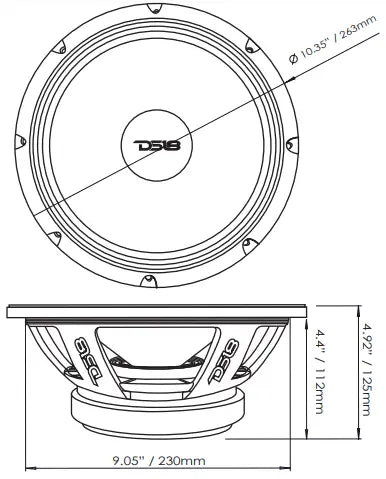 Pro-fu 10’’ Mid-range Loudspeaker 400 Watts Rms 8-ohm