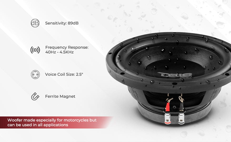 Pro 10’’ Water Resistant Woofer 350 Watts Rms 2-ohm Svc