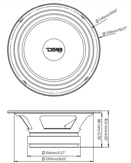 Pro-x 10’’ Mid-range Loudspeaker 300 Watts Rms 8-ohm