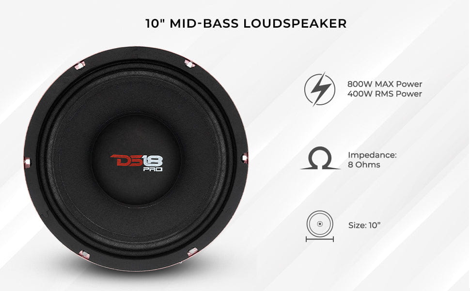 Pro-x 10’’ Mid-bass Loudspeaker 400 Watts Rms 8-ohm