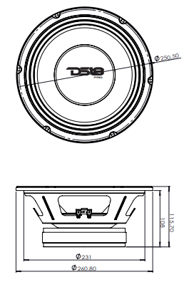 Pro-x 10’’ Mid-bass Loudspeaker 400 Watts Rms 8-ohm