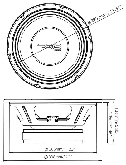 Pro-x 12’’ Mid-range Loudspeaker 450 Watts Rms 8-ohm