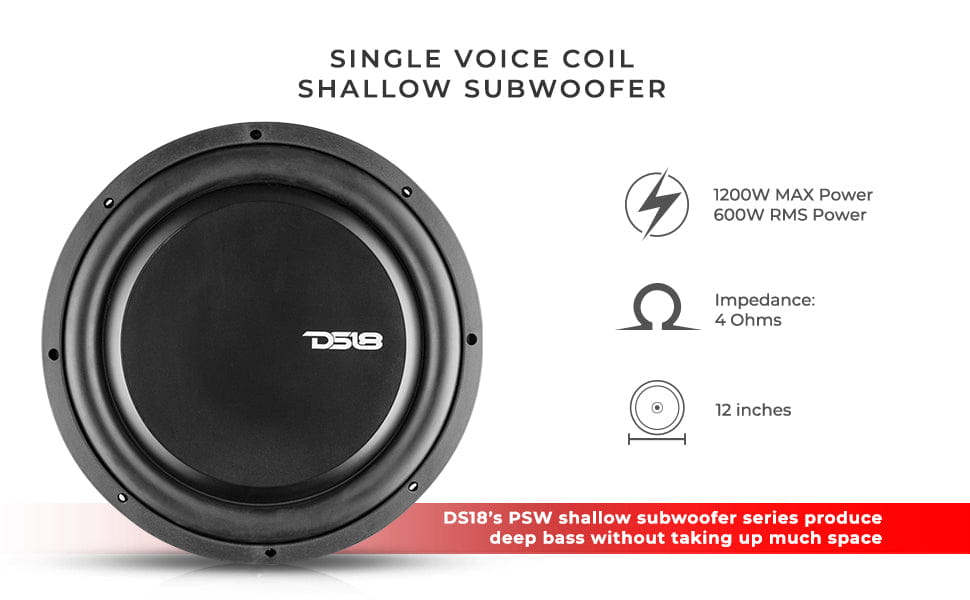 Ps Shallow-mount Water Resistant 12’’ Subwoofer 600