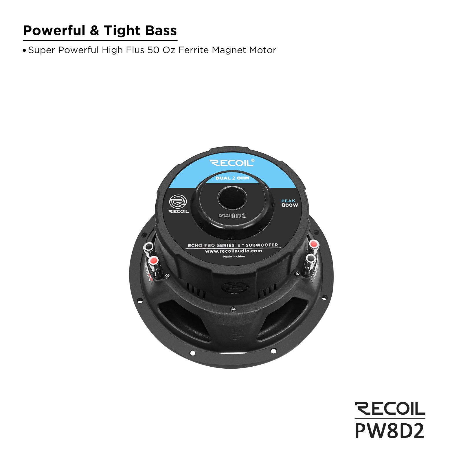 Recoil Audio PW8D2 Echo Pro 8" Subwoofer product image at SMS Car Audio
