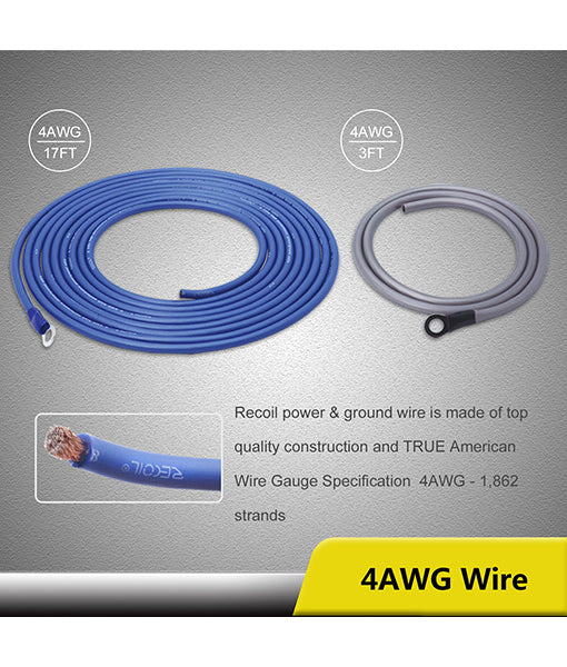RC4D - 4 AWG Complete Dual Amp Installation Kit