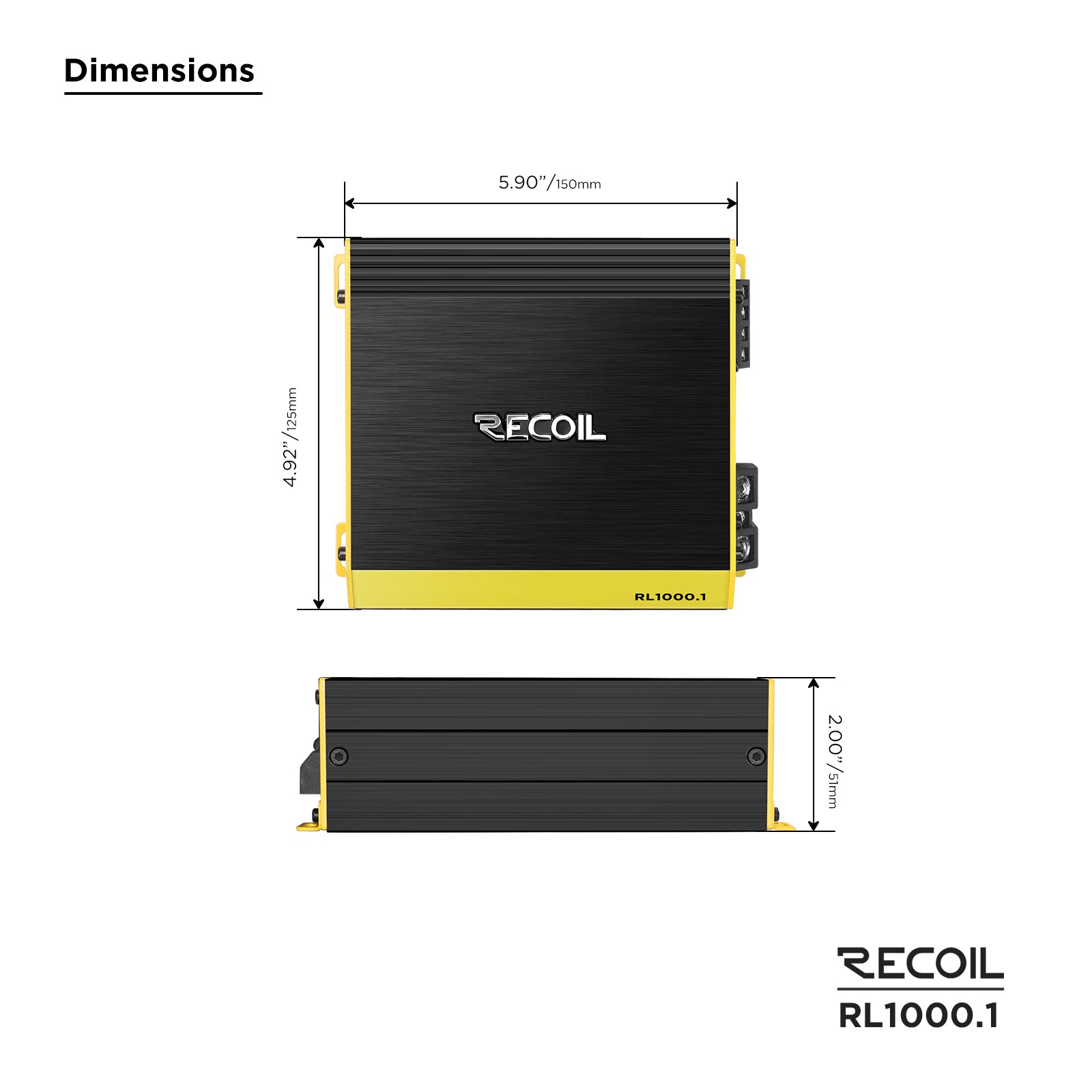 RL1000.1 L-3 Series Mono Block Amplifier – 1000W RMS Power (1x1000W @1Ω) for Competition Bass