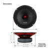 Recoil RM65-4P 6.5″ Midrange Car Speakers Pair – 200W RMS (400W Max) 4Ω – 93dB Sensitivity – Pressed Paper Cone &amp; KSV Voice Coil – Red Storm Series Sale