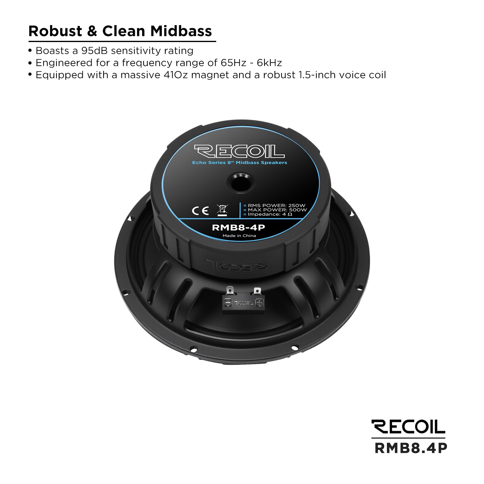 Recoil Audio RMB8-4P 8-Inch Pro Midbass Speaker