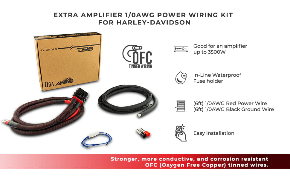 0-ga Ryder Ofc Amplifier Installation Kit for Harley