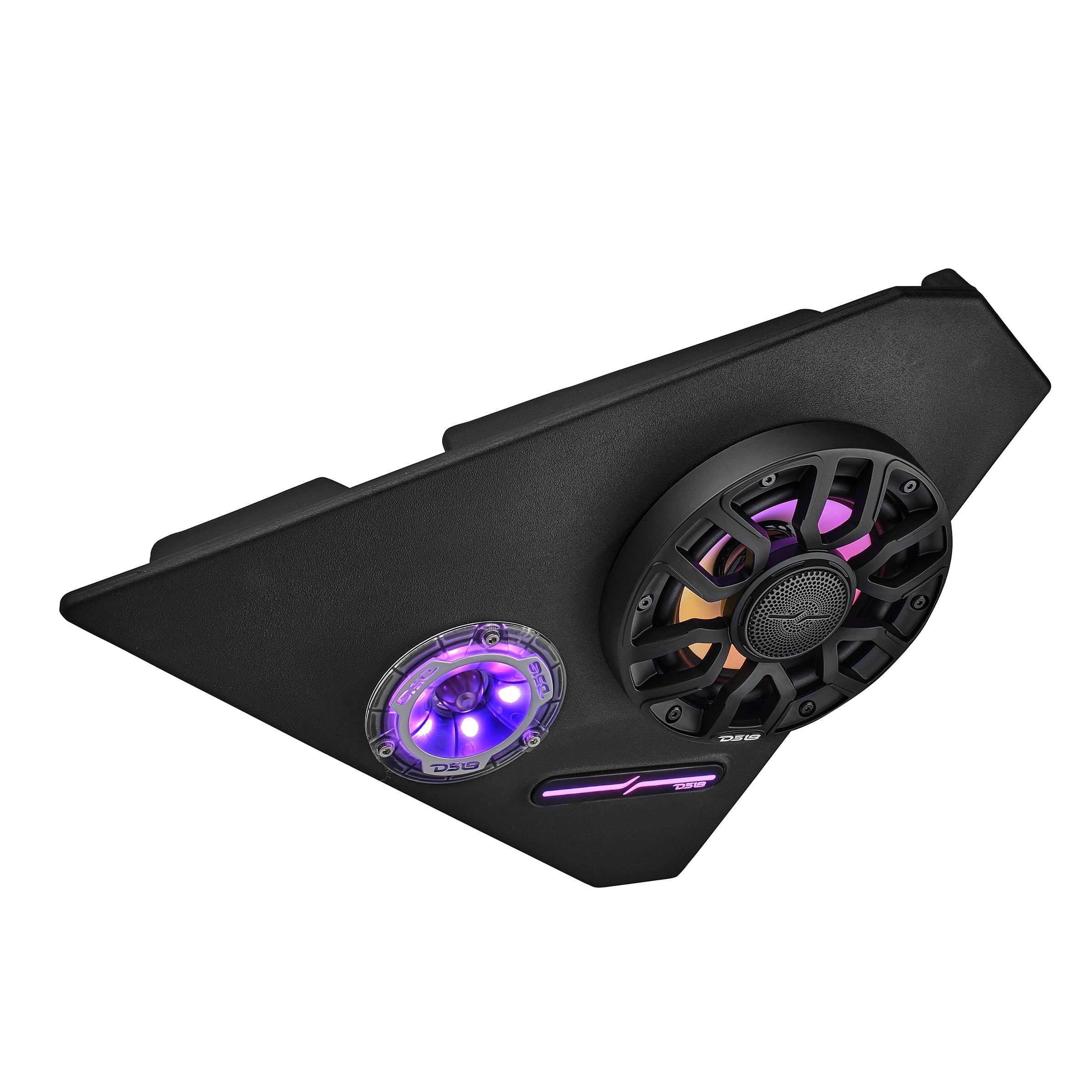 Polaris Slingshot Front Kick Panel Speaker Pods Loaded | 2 x NXL-IQ6/BK & 2 x PRO-TW1LD and Digital LED Lights | 2015 - Current