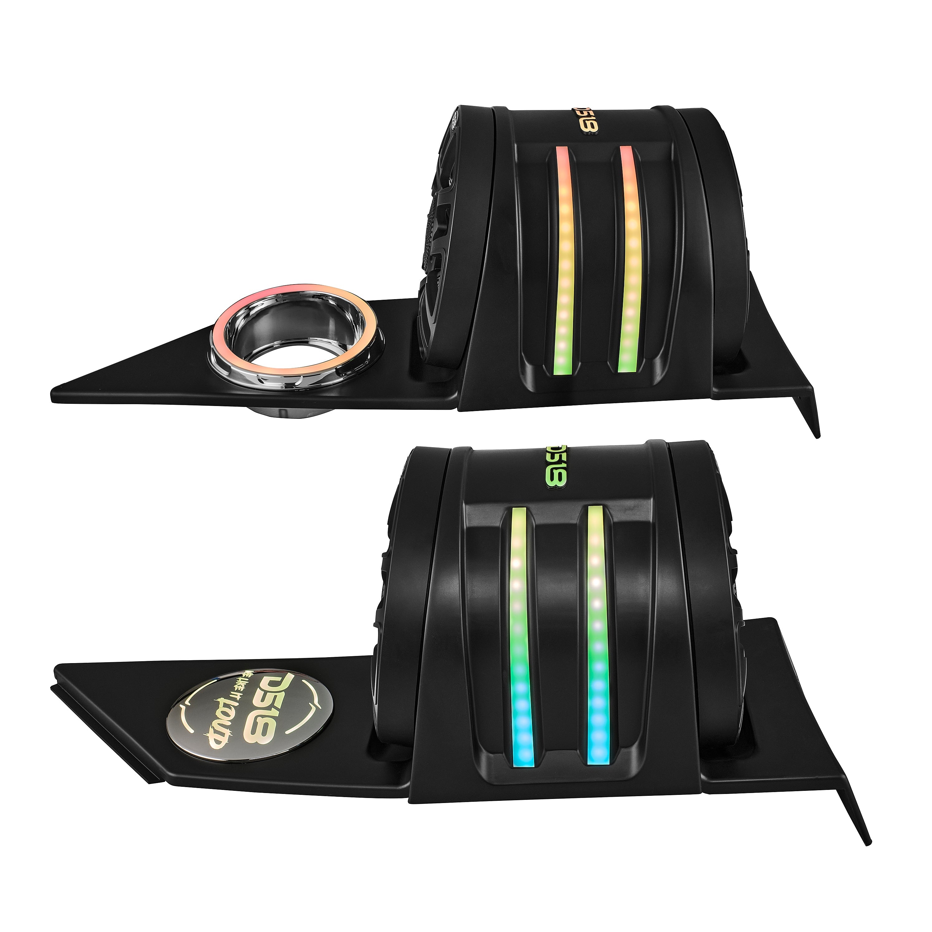 Polaris Slingshot Headrest Speaker Pods Loaded | 2 x NXL-IQ6/BK Speakers and Digital LED Lights | 2015 - Current