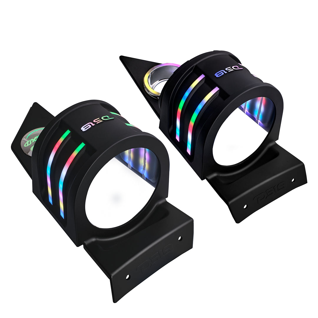 Polaris Slingshot Headrest Empty Enclosure With Digital LED Lights fits 4 x 6.5" Speakers | 2015 - Current