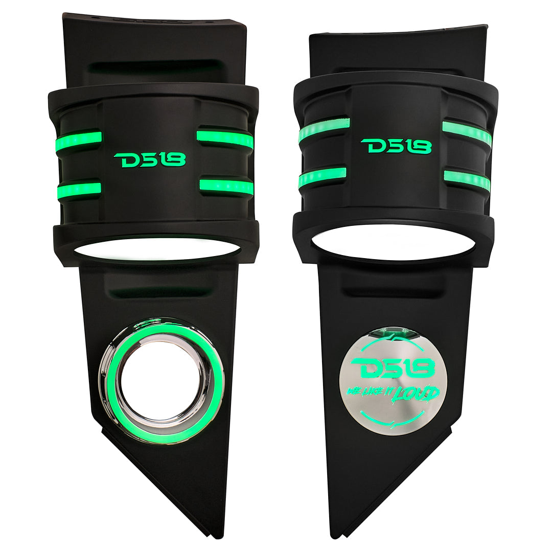 Polaris Slingshot Headrest Empty Enclosure With Digital LED Lights fits 4 x 6.5" Speakers | 2015 - Current