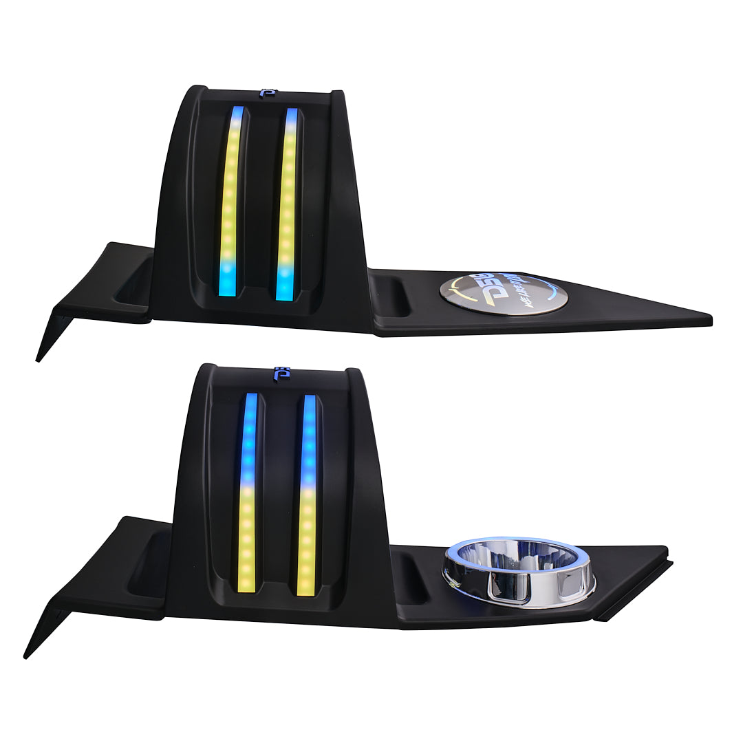 Polaris Slingshot Headrest Empty Enclosure With Digital LED Lights fits 4 x 6.5" Speakers | 2015 - Current