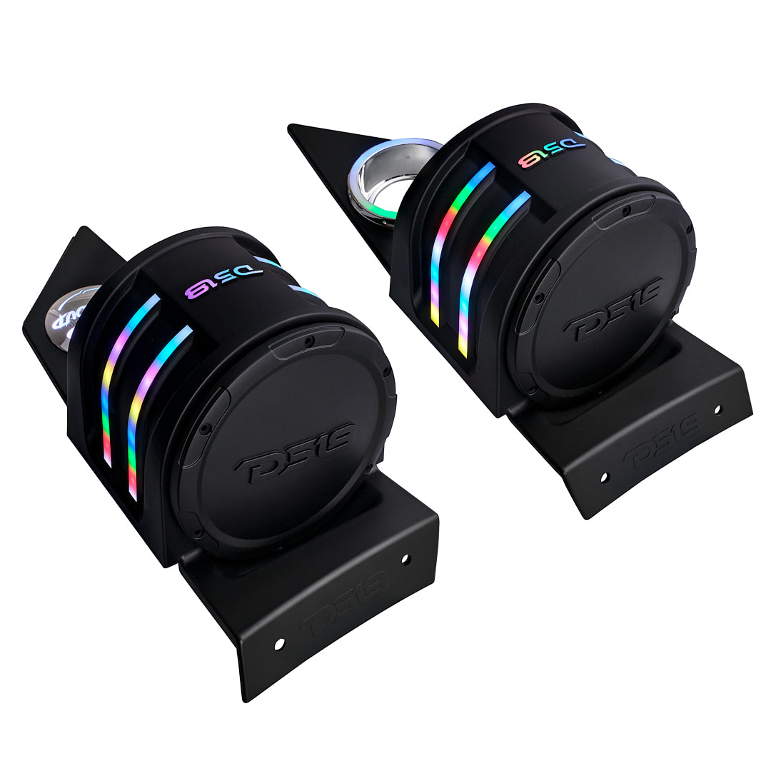 Polaris Slingshot Headrest Empty Enclosure With Digital LED Lights fits 4 x 6.5" Speakers | 2015 - Current