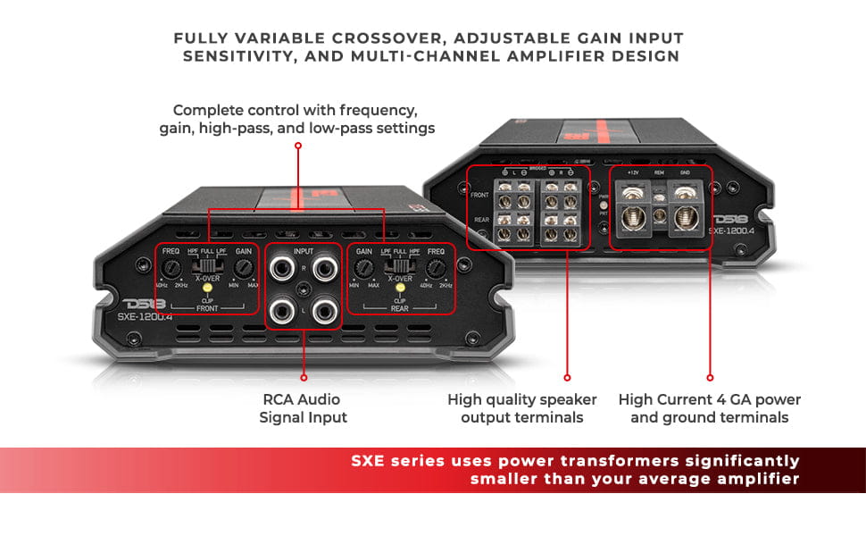 Sxe Class A/b 4-channel Full-range Car Amplifier 4 x 60 Rms