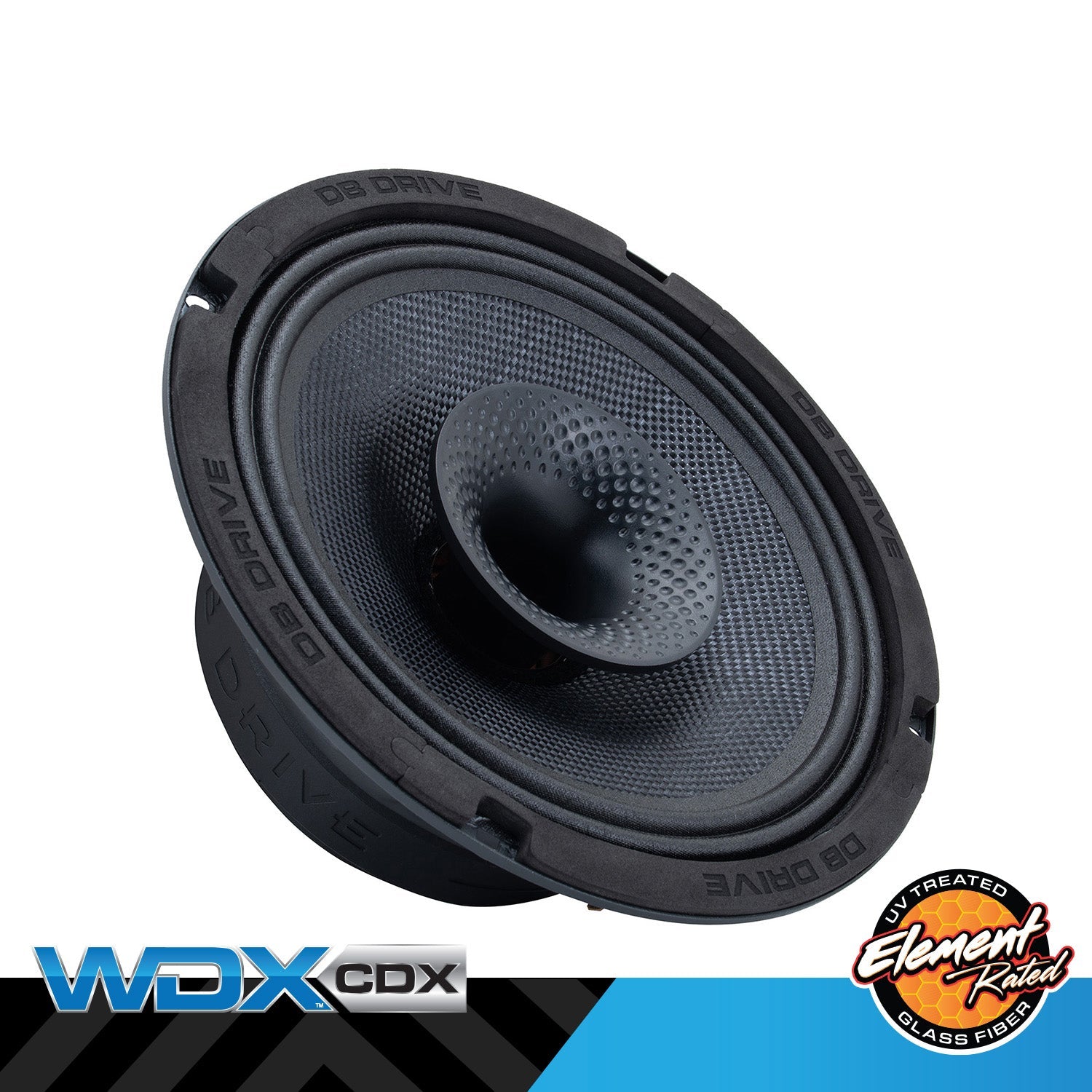 WDX8MOTO-CDX : 8 in.  2-Way Loudspeaker W/Rear Mounted Comp. Driver w/glass fiber element rated cone