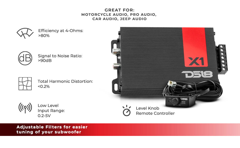 X 1-channel Ultra Compact Class d Amplifier 300 Watts Rms