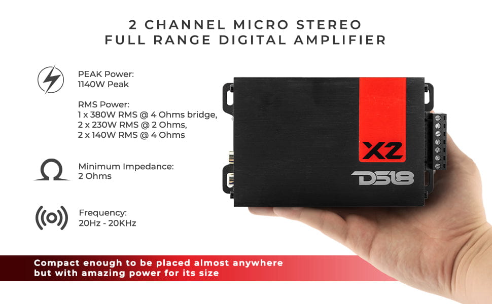 X 2-channel Ultra Compact Class d Amplifier 2 140 Watts Rms