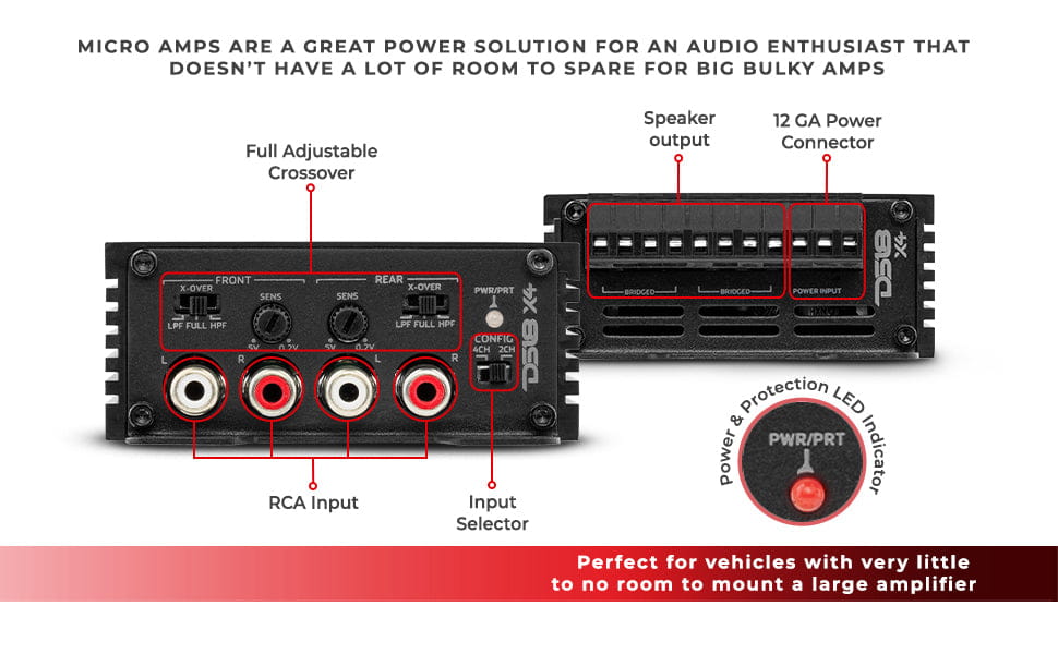 X 4-channel Ultra Compact Class d Amplifier 4 70 Watts Rms