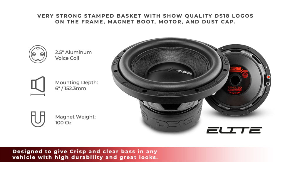 Zr 10’’ Subwoofer 700 Watts Rms Dvc 2-ohm