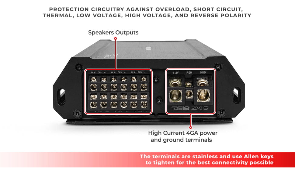 Zxi 6-channel Class d Amplifier 6 x 200 Watts Rms @ 4-ohm