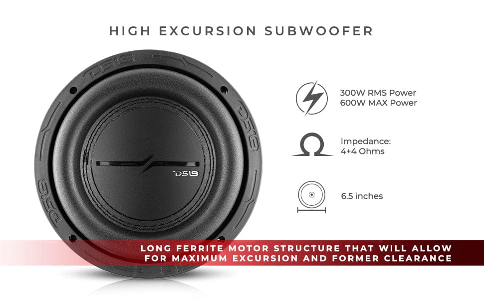 Zxi 6.5’’ High Excursion Subwoofer Quad Stacked Magnets