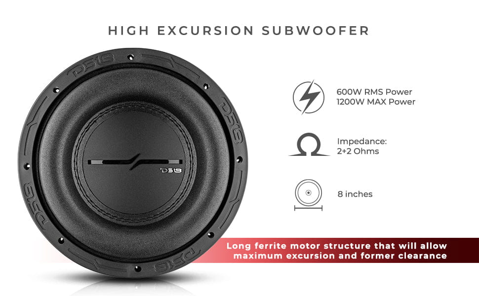 Zxi 8’’ High Excursion Subwoofer Quad Stacked Magnets