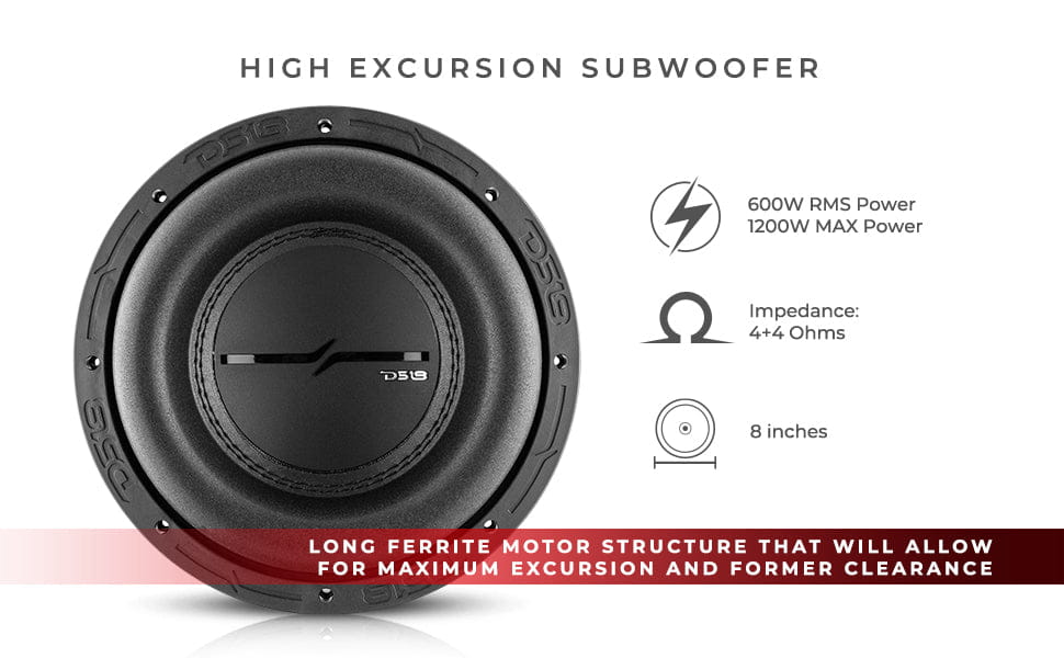 Zxi 8’’ High Excursion Subwoofer Quad Stacked Magnets