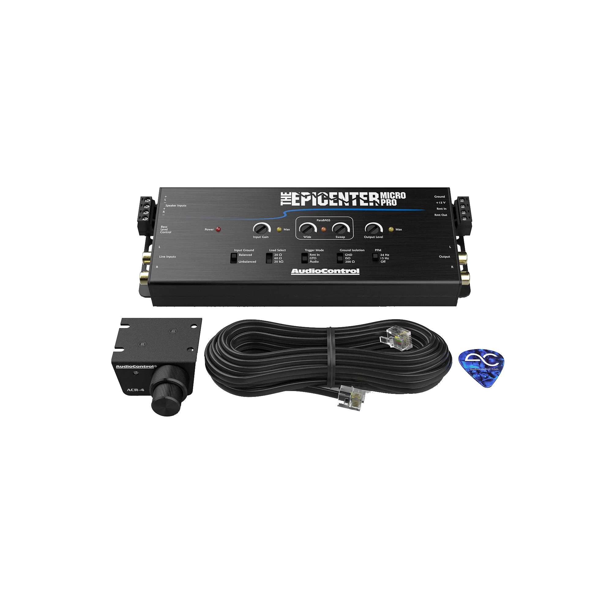 AudioControl EPICENTER Micro PRO bass restoration processor and line output converter with ACR-4 remote