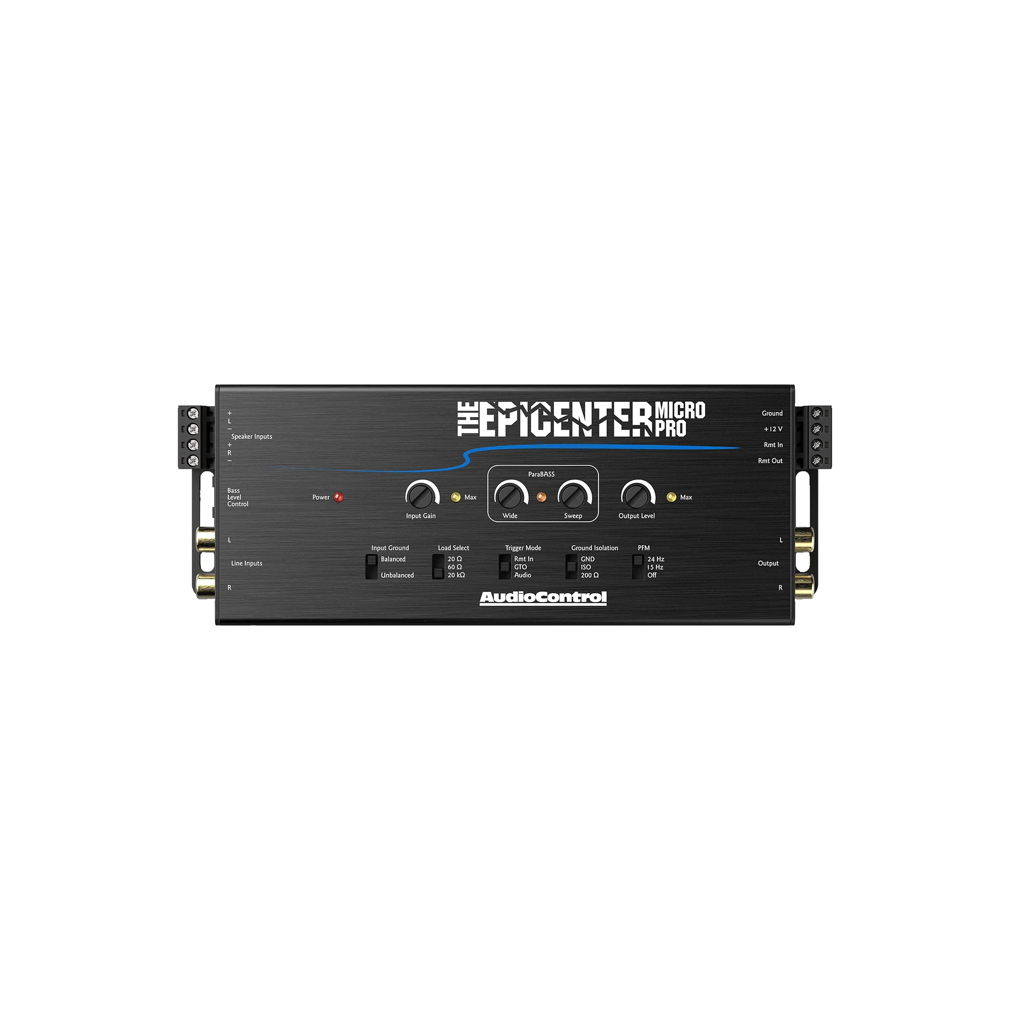 AudioControl EPICENTER Micro PRO top controls and connections