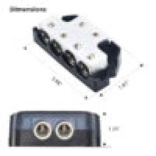 Bdb24 6-way Power Distribution Block 2 x 0/2/4 Gauge in / 4
