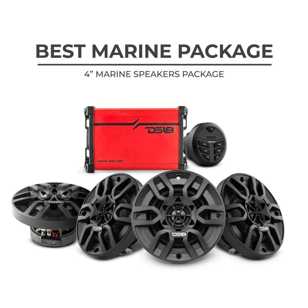 Best Marine Audio Package - 4 x 4’’ Speakers with Head