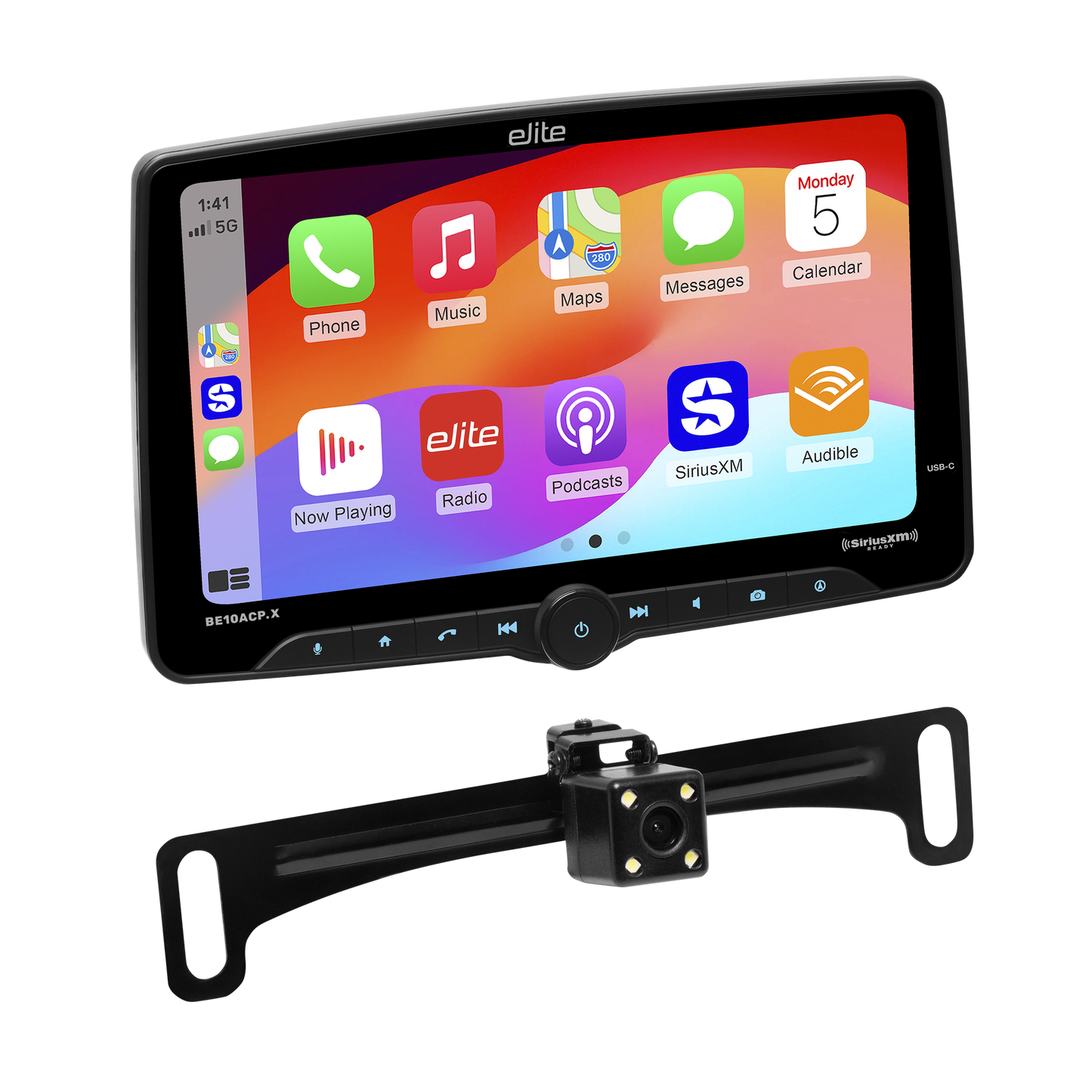 BOSS Elite BE10ACP.XC 10.1-inch wired Apple CarPlay and Android Auto receiver with backup camera
